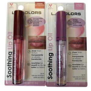 L.A. Colors Soothing Lip Oil Duo - Pomegranate Red & Lychee Pink